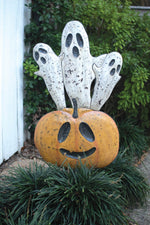 Jack-O-Lantern and Ghost Yard Art – Decorative Halloween Outdoor Display – 41"Tall by Kalalou