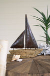 Seagrass Boat with Hand Hammered Metal Sails – 20"t
