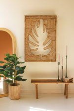 Woven Seagrass and Iron Leaf Wall Panel – 40"Tall by Kalalou
