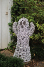 Kalalou Hand-Painted White Twig Ghost for Halloween