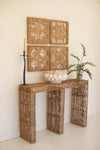 Handwoven Seagrass Console Table with Iron Frame 34"Tall by Kalalou