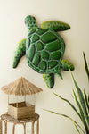 Hand-painted metal sea turtle wall art