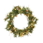 Vickerman A801821 20" Mixed Country Pine Artificial Christmas Wreath Clear Dura-lit Incandescent Lights