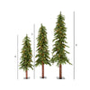 Vickerman 4' 5' 6' Natural Alpine Artificial Christmas Tree Set Multi-colored LED Lights Set of 3