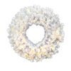 Vickerman A805825LED 24" Crystal White Spruce Artificial Christmas Wreath with Pure White LED Mini Lights