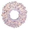 Vickerman A805831 30" Crystal White Spruce Artificial Christmas Wreath Clear Dura-Lit Incandescent Mini Lights
