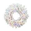 Vickerman A805826LED 24" Crystal White Spruce Artificial Christmas Wreath Multi-Colored LED Mini Lights