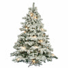 Vickerman A806369 6.5' Flocked Alaskan Pine Artificial Christmas Tree Clear Dura-Lit Lights