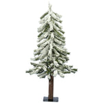 Vickerman A807420 Artificial 2' X 14" Flocked Alpine Christmas Tree Unlit