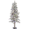 Vickerman A807442LED 4' Flocked Alpine Artificial Christmas Tree Multi-Colored Led Dura-Lit Lights