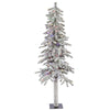 Vickerman A807452LED 5' Flocked Alpine Artificial Christmas Tree Multi-Colored Dura-Lit Lights