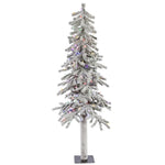 Vickerman A807452LED 5' Flocked Alpine Artificial Christmas Tree Multi-Colored Dura-Lit Lights