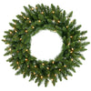 Vickerman A861025 24" Camdon Fir Artificial Christmas Wreath Clear Dura-Lit Incandescent Mini Lights