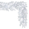 Vickerman A893914LED 9' x 14" Flocked White Garland  Pure White Single Mold LED Lights.