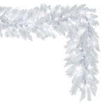 Vickerman A893914LED 9' x 14" Flocked White Garland  Pure White Single Mold LED Lights.