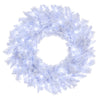 Vickerman A893931LED 30" Flocked White Wreath  Pure White Single Mold LED Italian mini Lights