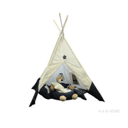 Old Modern Handicrafts Kids Fabric Play Tent – Pinewood Frame, 4x4 ft Base, Indoor Camping Fun