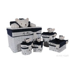 Old Modern Handicrafts Anne Home Bear-Topped Willow Basket Set – 5-Piece Storage with Animal Lids
