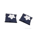 Old Modern Handicrafts Anne Home Set of 2 Blue Star Throw Pillows – 16.5" Cotton Covers with Zippers