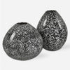 Uttermost 18097 Cosmic Modern Ceramic Vases in Black and White Set of 2 Decorative Accents