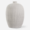 Uttermost 18104 Floreana Medium White Vase with Etched Ceramic Texture