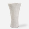 Uttermost 18105 Floreana Tall White Ceramic Vase with Etched Surface and Textured Scratch Finish