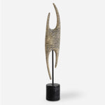 Uttermost 18135 Pochette Ribbed Black and White Sculpture on Marble Base