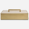 Wessex White Shagreen Box – Brass Handle & Base Accent Storage
