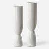Uttermost 18138 Kimist White Vases Set Of 2 with Fired Glaze Finish