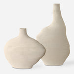 Uttermost 18140 Duostacked Matte White Ceramic Vases – Set of 2