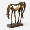 Uttermost 18141 Openly Grazing Horse Bronze Sculpture with Metallic Gold Highlights on Sturdy Base