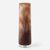 Uttermost UT18143 Iced Mocha Vase with Crystal Base and Creamy Caramel Swirls