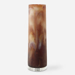 Uttermost UT18143 Iced Mocha Vase with Crystal Base and Creamy Caramel Swirls