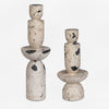 Uttermost 17124 Nouveau Tower Sculptures Set Of 2 in White Limestone with Black Accents