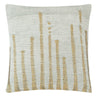 Decorative pillow with gold vertical stripes on a white background