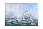 Old Modern Handicrafts AF003 The Channel fleet in heavy weather- Canvas Painting
