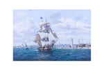 Old Modern Handicrafts AF06S Whaler 'Lexington' Leaving Nantucket - Canvas Print