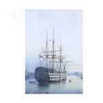 Old Modern Handicrafts H.M.S. Victory Moored in Portsmouth Canvas Print – Frederick Miller Maritime Art 23x35 in