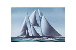 Old Modern Handicrafts AF08S Pair of Yacht Paintings - Canvas Print