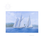 Old Modern Handicrafts Robert Charles Mitchell Canvas Print – Sailing Yachts Mariquita, Moonbeam & Cambria Racing 23x35 in