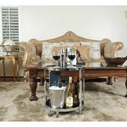 Old Modern Handicrafts Anne Home Round End Table – Black Tempered Glass & Chrome Frame, 22