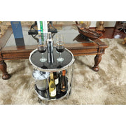Contemporary Black Glass End Table – Compact Chrome Frame Furniture