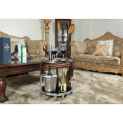 Old Modern Handicrafts Anne Home Round End Table – Black Tempered Glass & Chrome Frame, 22