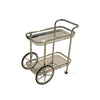 Rolling Glass Bar Cart with Chrome Finish for Living Room