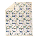 Manual Woodworkers and Weavers Fleece Throw Blanket, At the Cabin Design, 50 x 60 Inches, Rustic Lodge Style Cozy Blanket