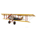 Vintage Curtiss Jenny Plane Model 7.5" H – Yellow Iron Biplane – 1:18 Scale By Old Modern Handicrafts