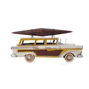 Old Modern Handicrafts 1957 Ford Woody-Look Country Squire Model – 1:15 Iron Vintage Wagon with Roof Kayak, 13.5