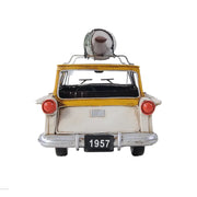 Old Modern Handicrafts 1957 Ford Woody-Look Country Squire Model – 1:15 Iron Vintage Wagon with Roof Kayak, 13.5