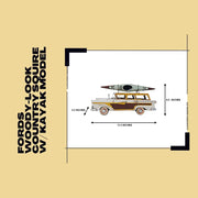 Old Modern Handicrafts 1957 Ford Woody-Look Country Squire Model – 1:15 Iron Vintage Wagon with Roof Kayak, 13.5