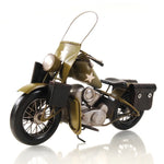 1942 Yellow Motorcycle Model 8.75" H – 1:12 Scale Army Replica – Iron Display By Old Modern Handicrafts